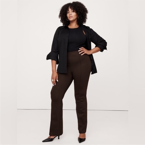 NWT! Banana Republic Ganache Brown Flare Everywhere Ponte Pant - Multiple 💜 - Picture 5 of 8